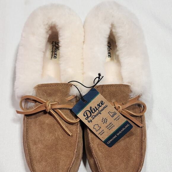 Dluxe by Dearfoams Women's Shearling with Fur Slippers size 8 - Picture 3 of 7